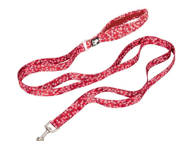 True Love Floral Multi Handle Dog Lead - Red, L-1962324894020669441