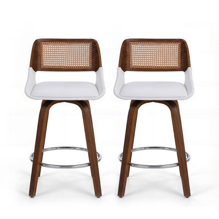 Artiss Wooden Bar Stools Set of 2 Swivel Kitchen Counter Stool Chair 60cm Seat Height