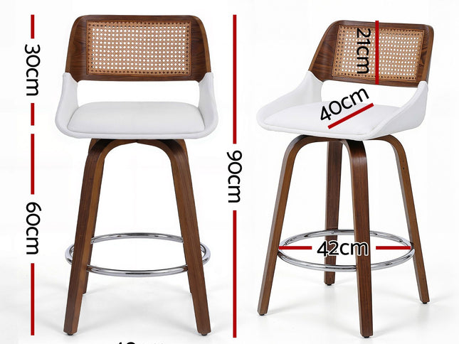 Artiss Wooden Bar Stools Set of 3 Swivel Kitchen Counter Stool Chair 60cm Seat Height