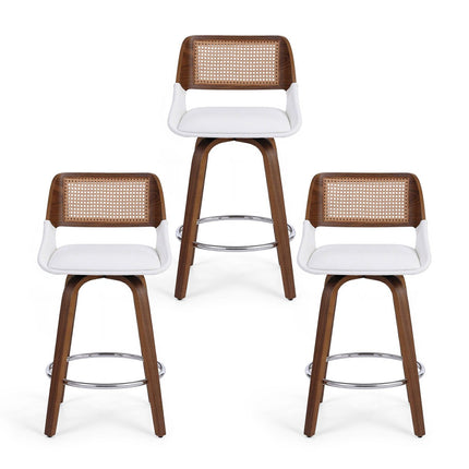 Artiss Wooden Bar Stools Set of 3 Swivel Kitchen Counter Stool Chair 60cm Seat Height