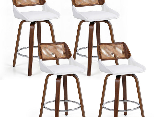 Artiss Wooden Bar Stools Set of 4 Swivel Kitchen Counter Stool Chair 60cm Seat Height