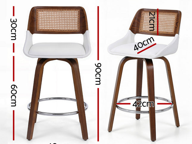Artiss Wooden Bar Stools Set of 4 Swivel Kitchen Counter Stool Chair 60cm Seat Height