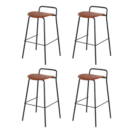 4x Artiss Bar Stools Kitchen Counter Dining Chair Metal Brown