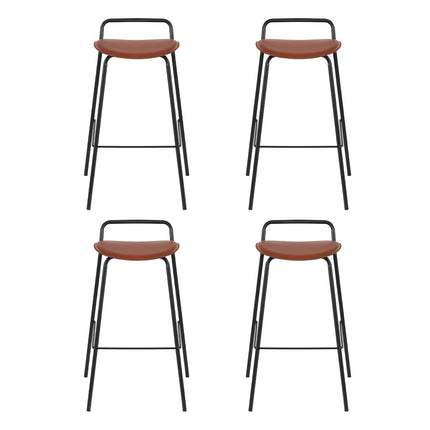 4x Artiss Bar Stools Kitchen Counter Dining Chair Metal Brown
