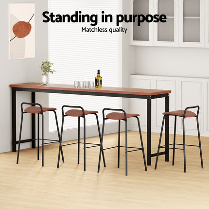 4x Artiss Bar Stools Kitchen Counter Dining Chair Metal Brown