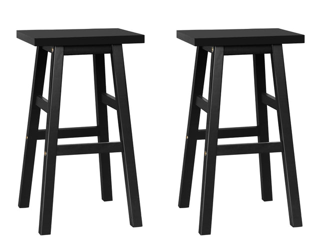 Artiss Bar Stools Kitchen Counter Stools Wooden Chairs Black x2