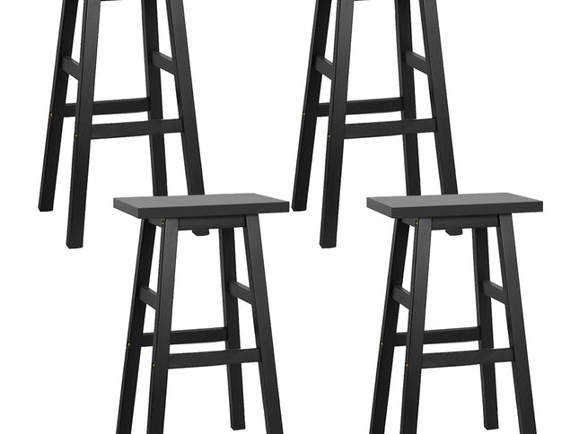 Artiss Bar Stools Kitchen Counter Stools Wooden Chairs Black x4