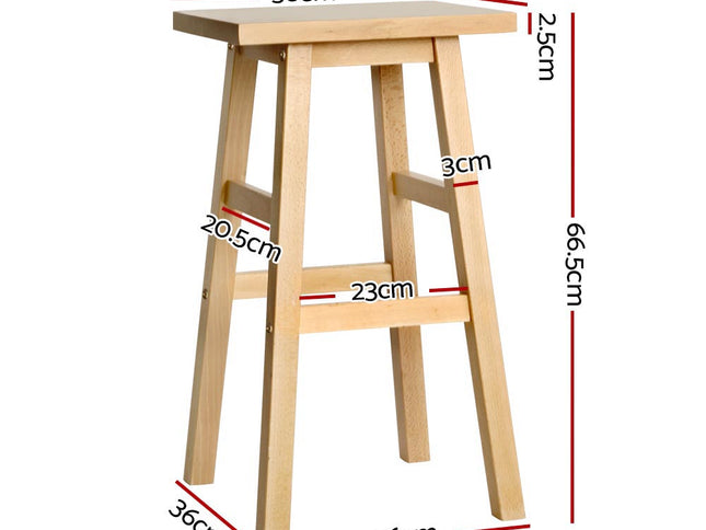 Artiss Bar Stools Kitchen Counter Stools Wooden Chairs Natural x2