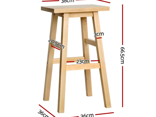 Artiss 4x Bar Stools Kitchen Chairs Wooden Nature