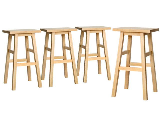 Artiss 4x Bar Stools Kitchen Chairs Wooden Nature