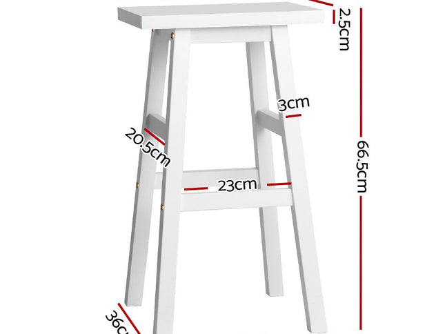 Artiss Bar Stools Kitchen Counter Stools Wooden Chairs White x2