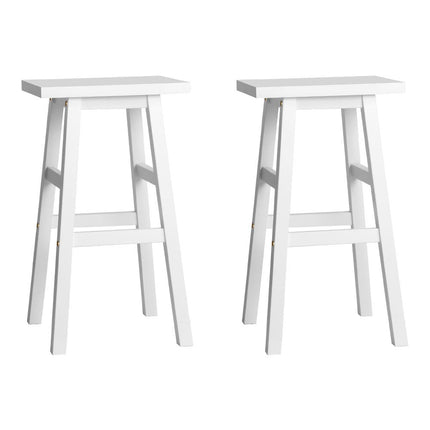 Artiss Bar Stools Kitchen Counter Stools Wooden Chairs White x2