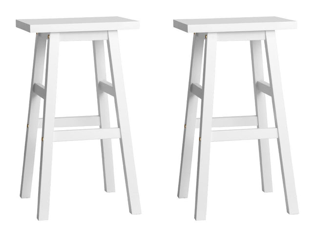 Artiss Bar Stools Kitchen Counter Stools Wooden Chairs White x2