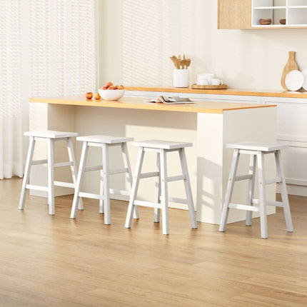 Artiss 4x Bar Stools Kitchen Chairs Wooden White