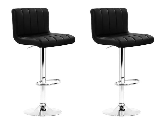Artiss 2x Bar Stools Gas Lift Leather Chairs Black