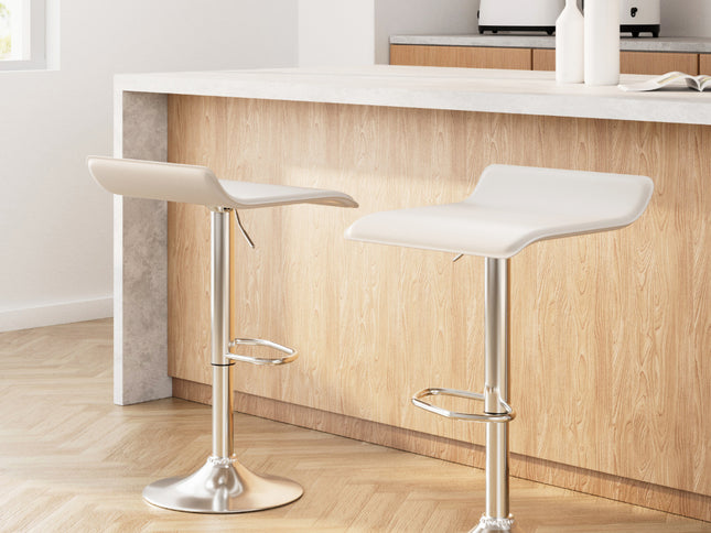 Artiss 2x Bar Stools Faux Leather Chair White
