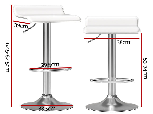 Artiss 4x Bar Stools Faux Leather Chair White