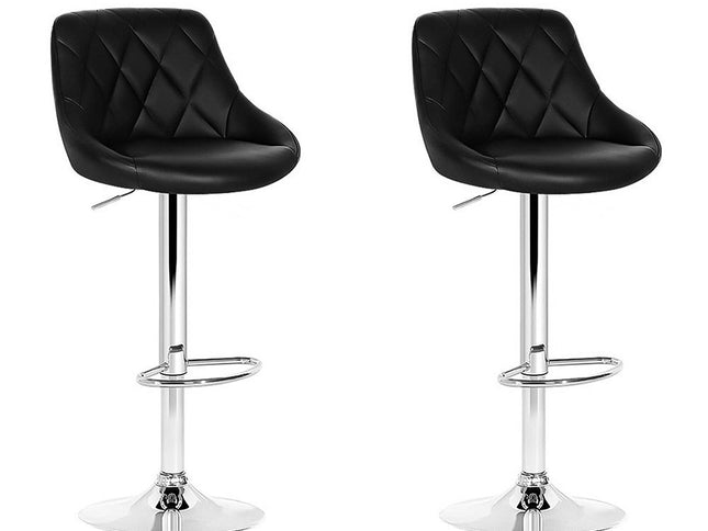Artiss 2x Bar Stools Leather Padded Gas Lift Stool Black