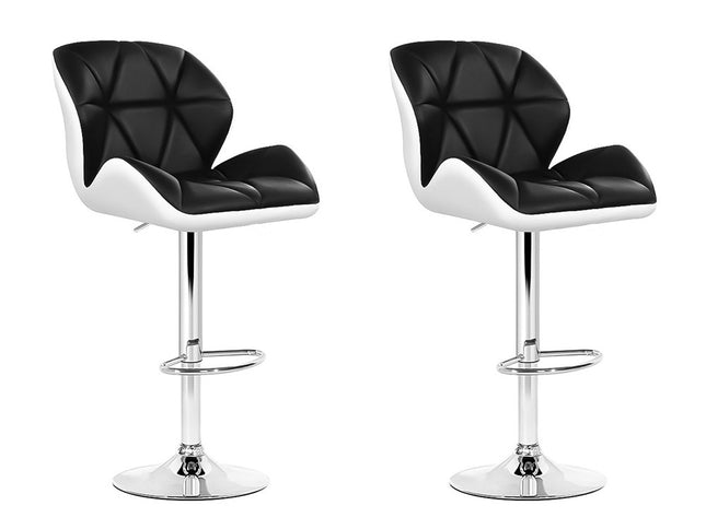 Artiss 2x Bar Stools Gas Lift Padded Leather Black & White