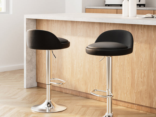 Artiss 2x Bar Stools PU Leather Gas Lift Black