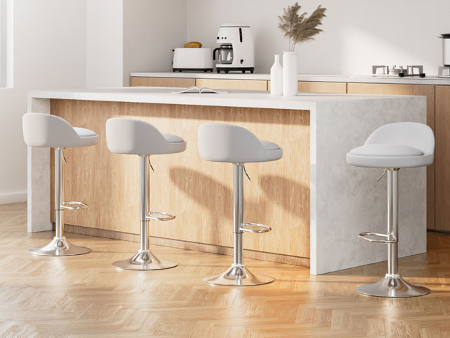 Artiss 4x Bar Stools PU Leather Gas Lift White