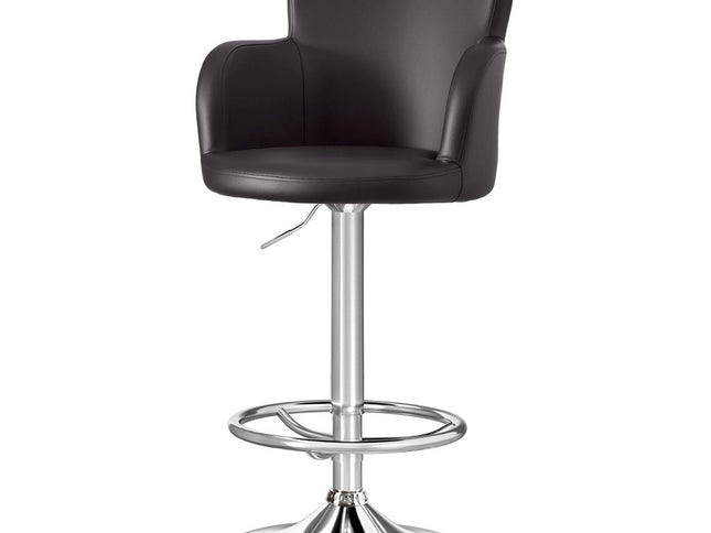 Artiss 1x Leather Bar Stools Swivel Adjustable Gas Lift PU Counter Chairs Brown