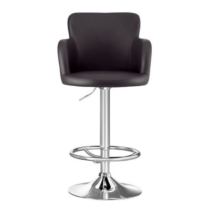 Artiss 4x Bar Stools Swivel Kitchen Chairs Gas Lift Adjustable PU Leather Brown