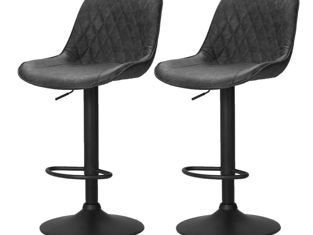 Artiss 2x Bar Stools Gas Lift Vintage Leather Black