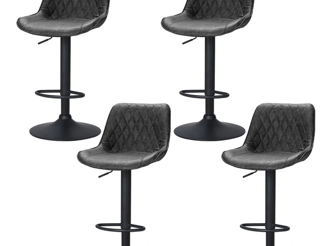 Artiss 4x Bar Stools Gas Lift Vintage Leather Black