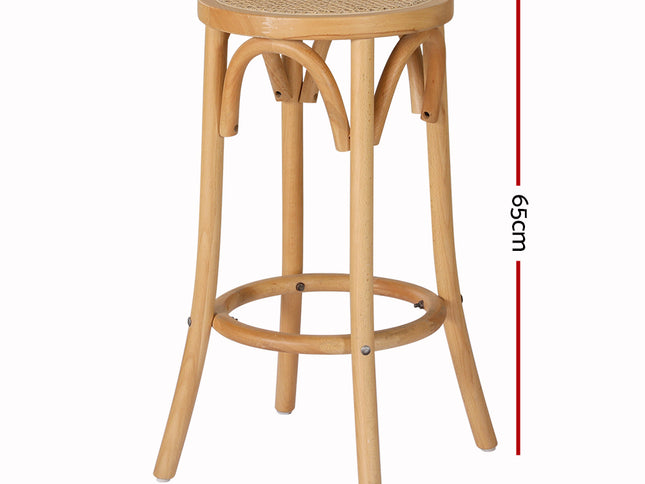 Artiss Bar Stool Rattan Seat Wooden