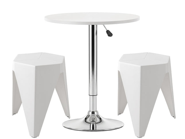 Artiss Bar Stools and Table Set 3PCS Dining Desk Kitchen Chairs Cafe Pub White