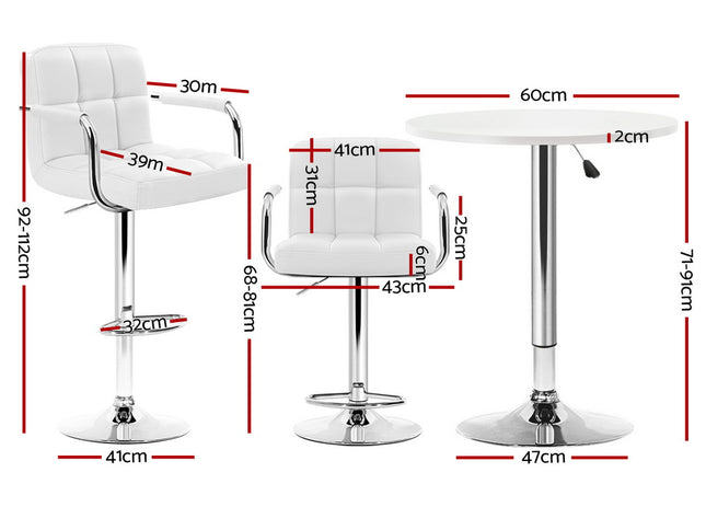 Artiss Bar Table & Stools Set