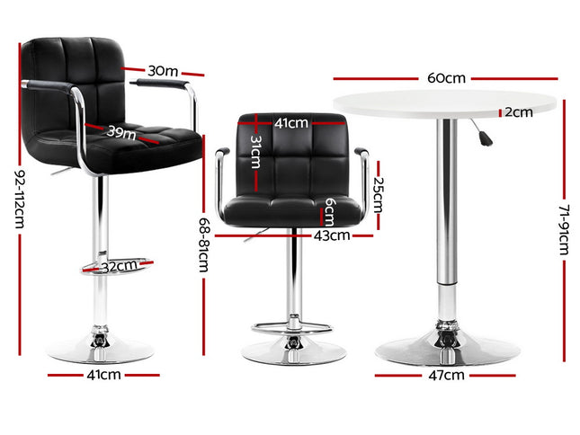 Artiss Bar Table & Stools Set