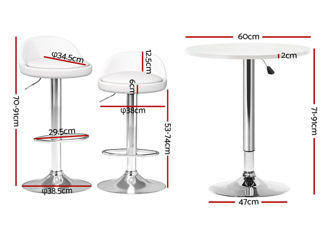 Artiss Bar Table and Stools Set Dining Desk Kitchen Chairs Cafe Pub