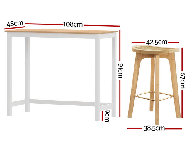 Artiss Bar Table & Stools Set