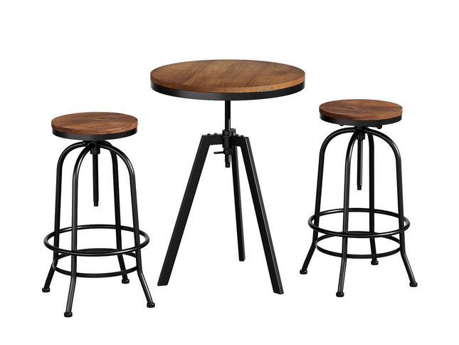 Artiss Bar Table Stools Set Dining Desk Industrial Kitchen Chairs Cafe Pub
