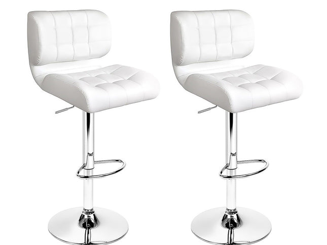 Artiss 2x Bar Stools Gas Lift Leather Padded White