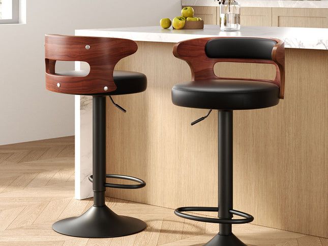 Artiss 2x Bar Stools Gas Lift Faux Leather
