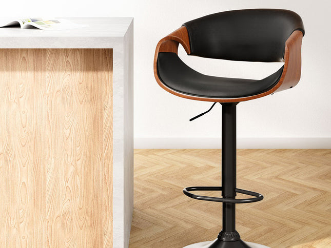 Artiss Bar Stools Gas Lift Leather w/Armrest