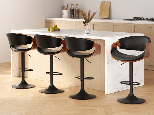 Artiss 4x Bar Stools Gas Lift Leather w/Armrest