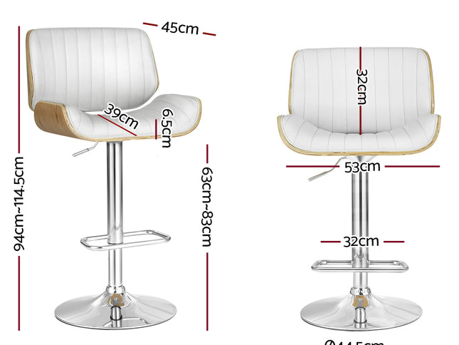 Artiss Bar Stools Swivel Leather Chairs Wooden