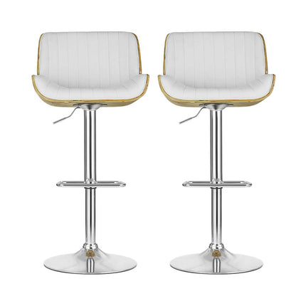 Artiss 2x Bar Stools Adjustable Leather Chairs