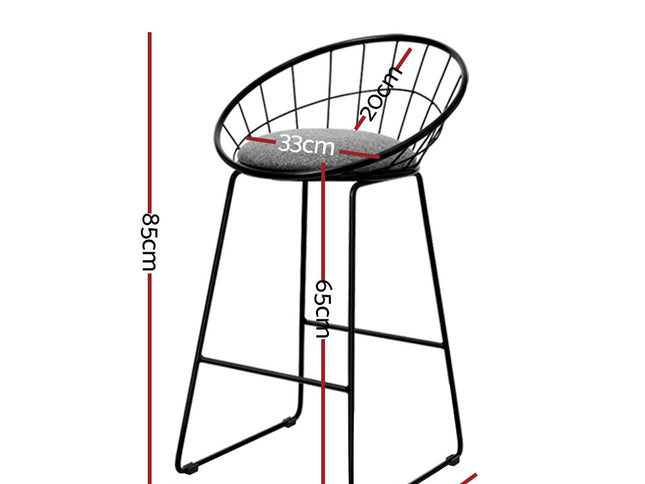 Artiss 4x Bar Stools Padded Seat Metal