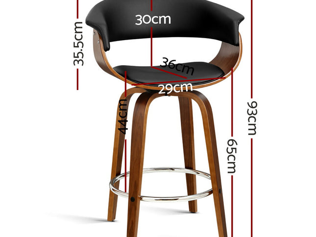 Artiss Bar Stools Swivel PU Seat Wooden