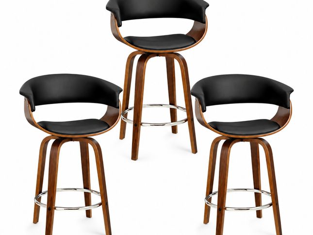Artiss Bar Stools Set of 3 Kitchen Wooden Bar Stool Dining Chair 65cm