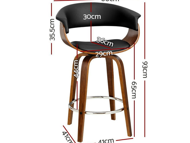 Artiss Bar Stools Set of 3 Kitchen Wooden Bar Stool Dining Chair 65cm