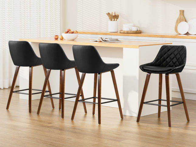 Artiss 4x Bar Stools PU Seat Wooden