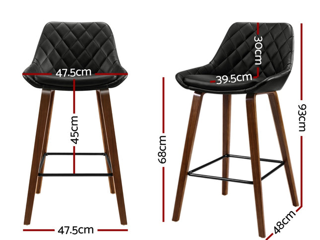 Artiss 4x Bar Stools PU Seat Wooden
