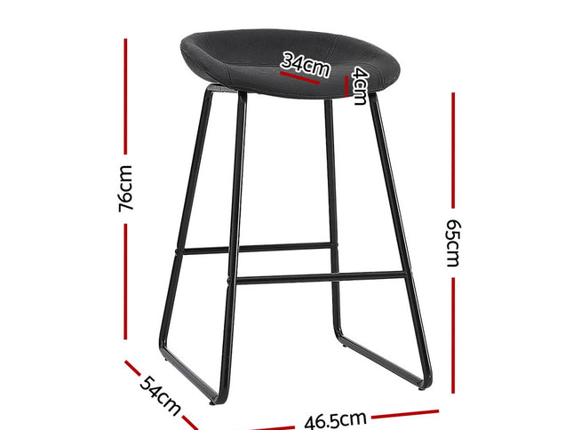 Artiss 2x Bar Stools Kitchen Dining Chairs Counter Stool PU Leather Metal