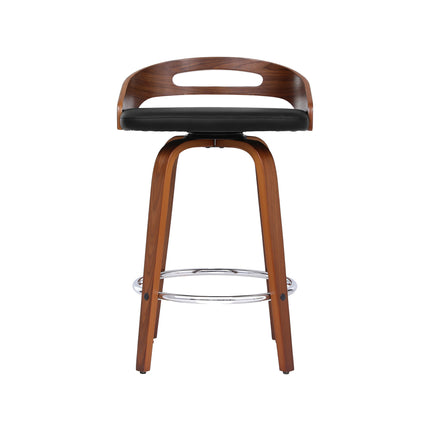 Artiss 2x Bar Stools Swivel Dining Chairs Low Back Counter Seat PU Cushion